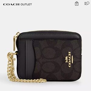 Coach Black and Gold Card Holder